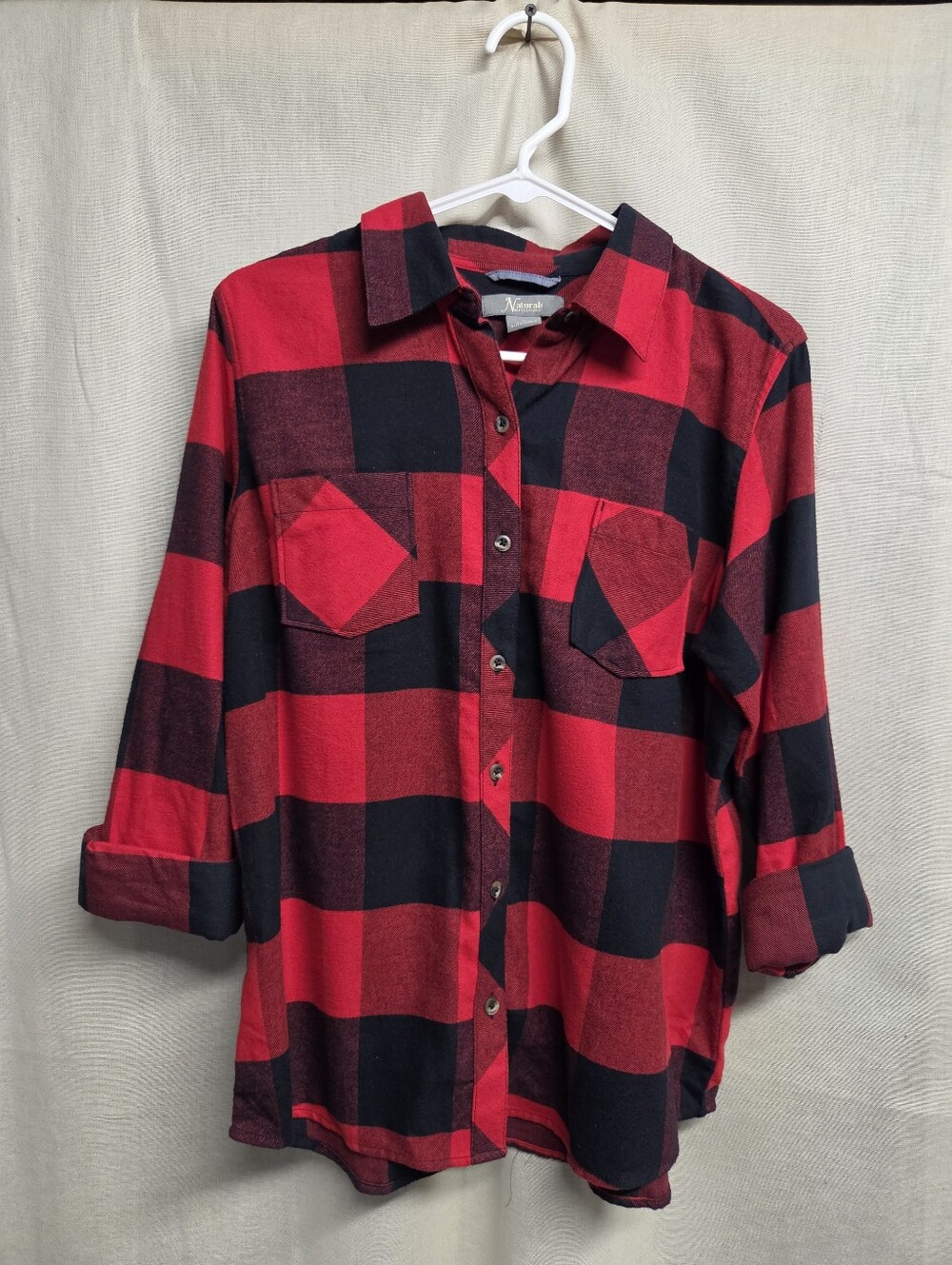 Natural Reflections Red and Black Buffalo Plaid Button-Down Shirt